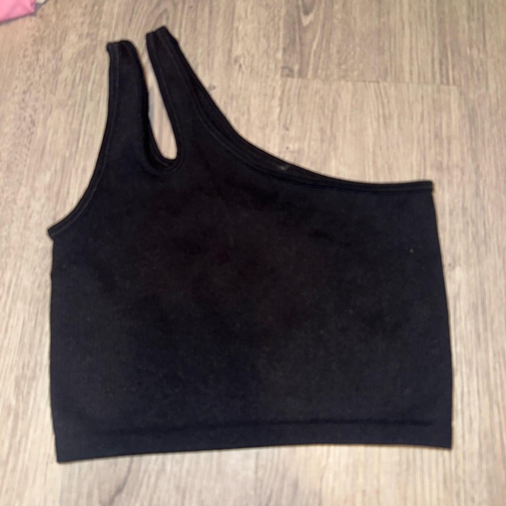 Black Asymmetrical Women's Top